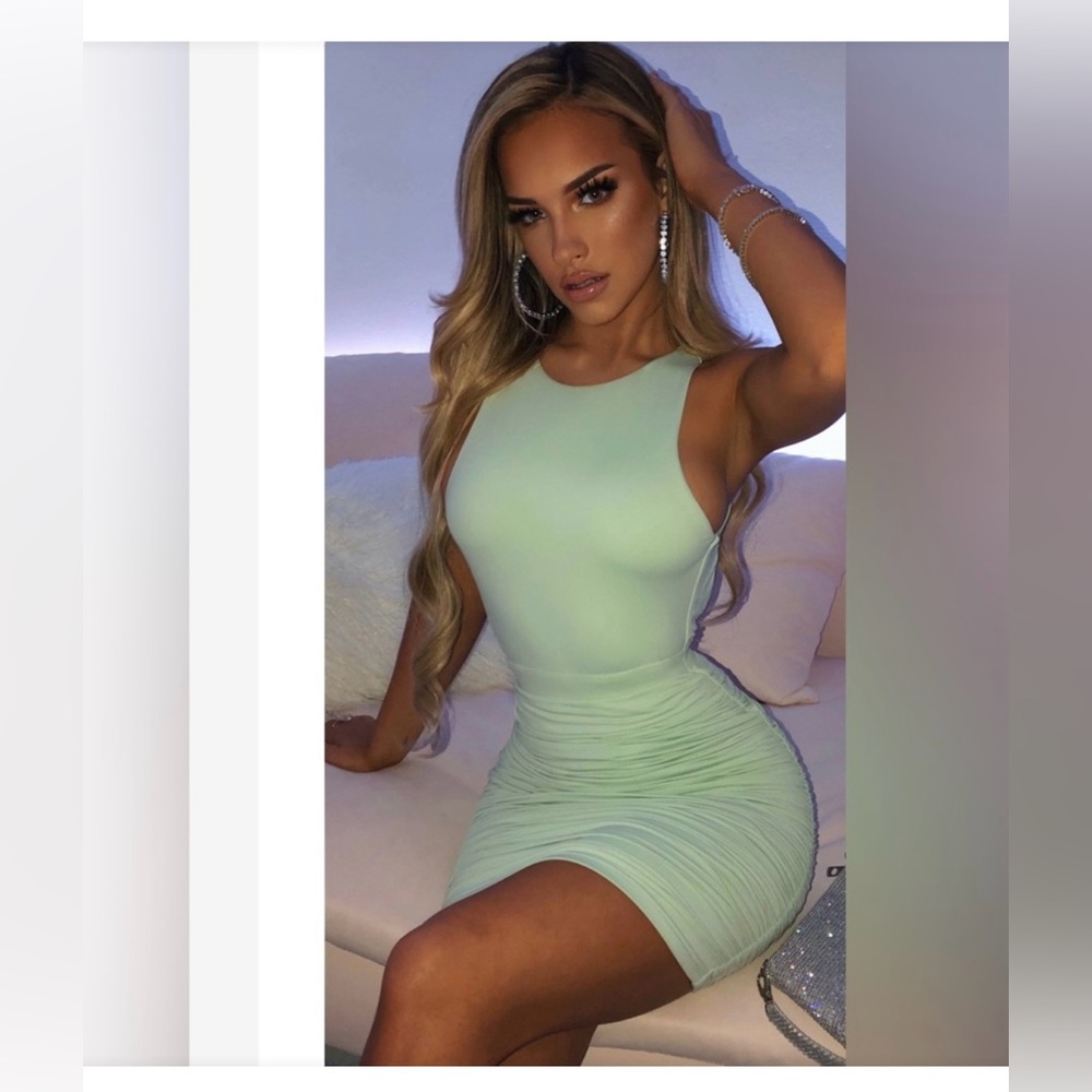 BABYBOO | Sage mini dress